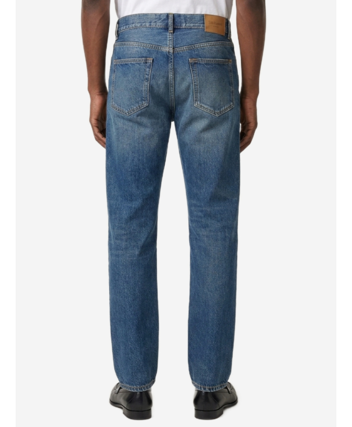 SAINT LAURENT - Jeans larghi dritti in denim North Medium Blue
