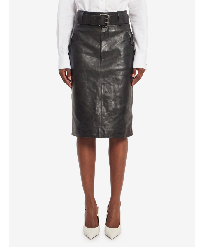SAINT LAURENT - Gonna a matita con cintura