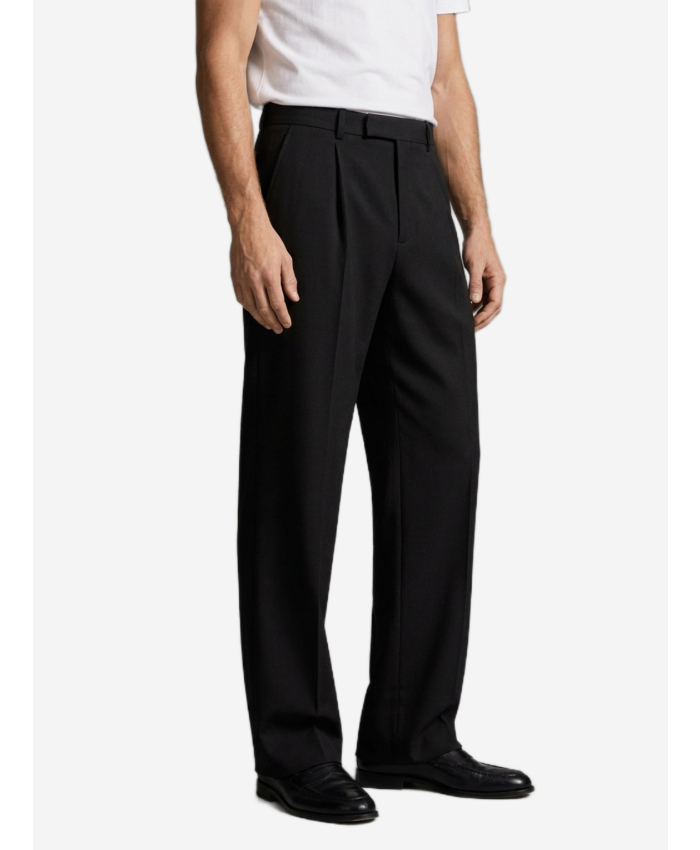 SAINT LAURENT - Pantaloni fluidi in flanella di lana