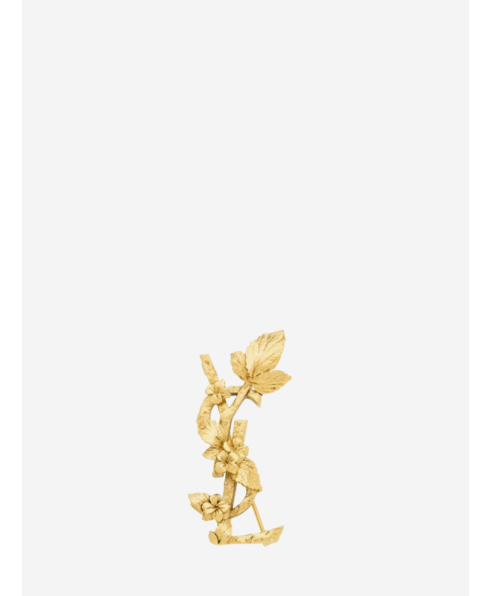 SAINT LAURENT - Cassandre brooch in metal with hydrangea motif