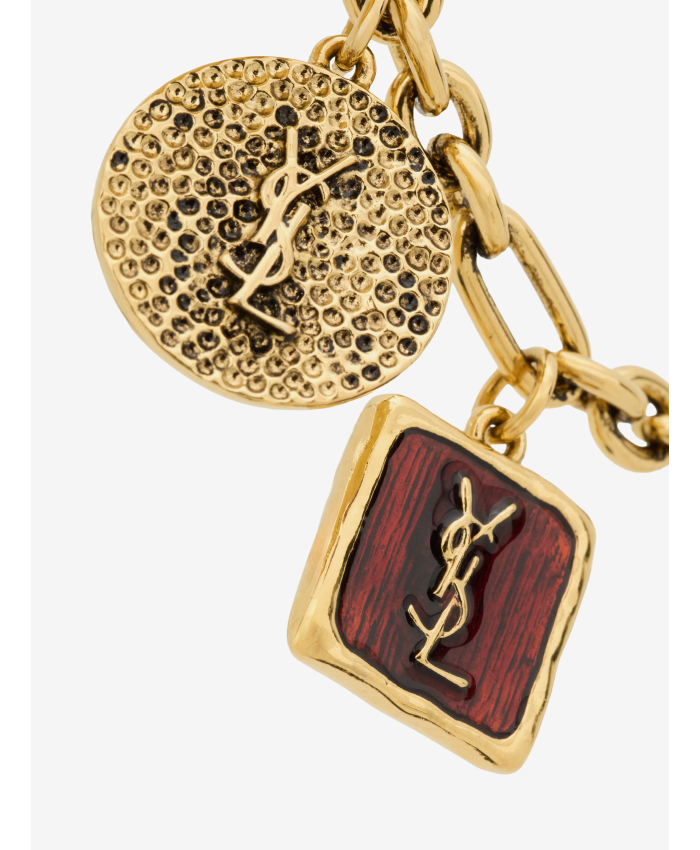 SAINT LAURENT - Bracciale con charm Cassandre in smalto e metallo