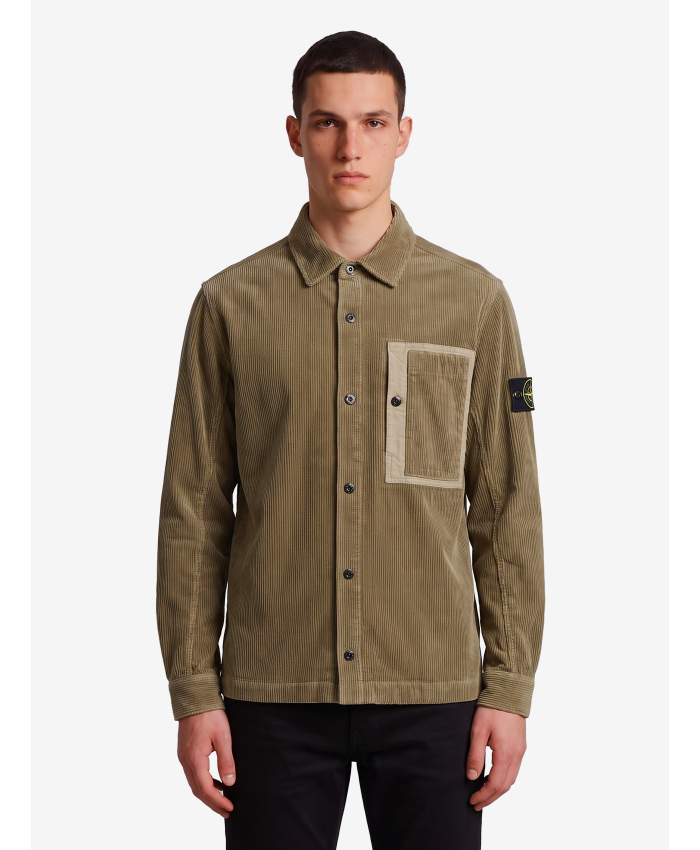 STONE ISLAND - Overshirt in corduroy di cotone