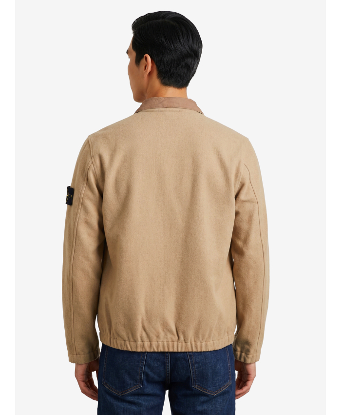 STONE ISLAND - Overshirt in lana vergine e nylon