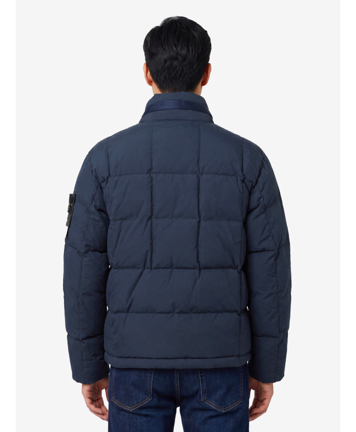STONE ISLAND - Piumino in tela di cotone e nylon navy