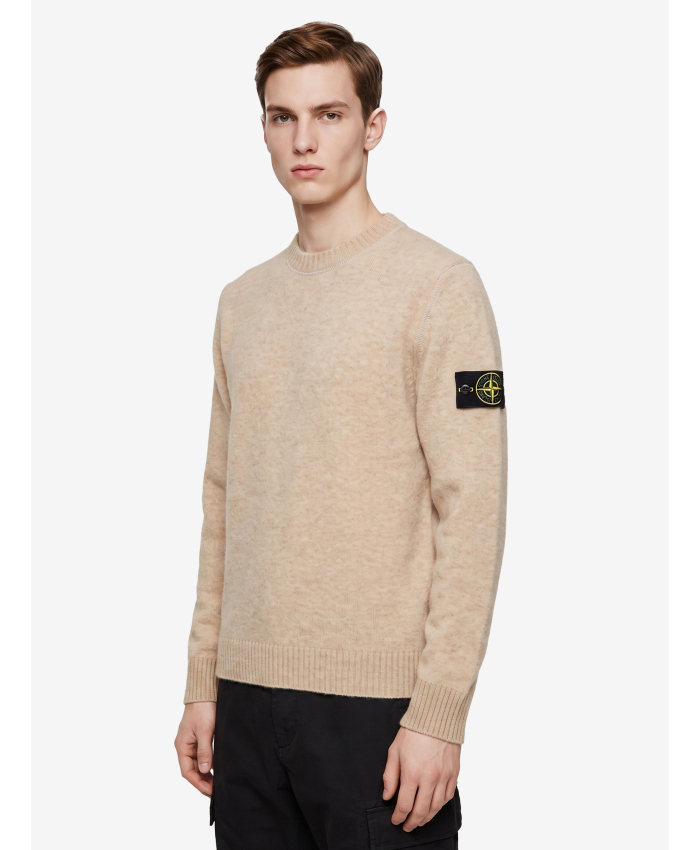 STONE ISLAND - Maglione girocollo beige