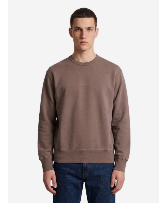 STONE ISLAND - Felpa girocollo burgundy
