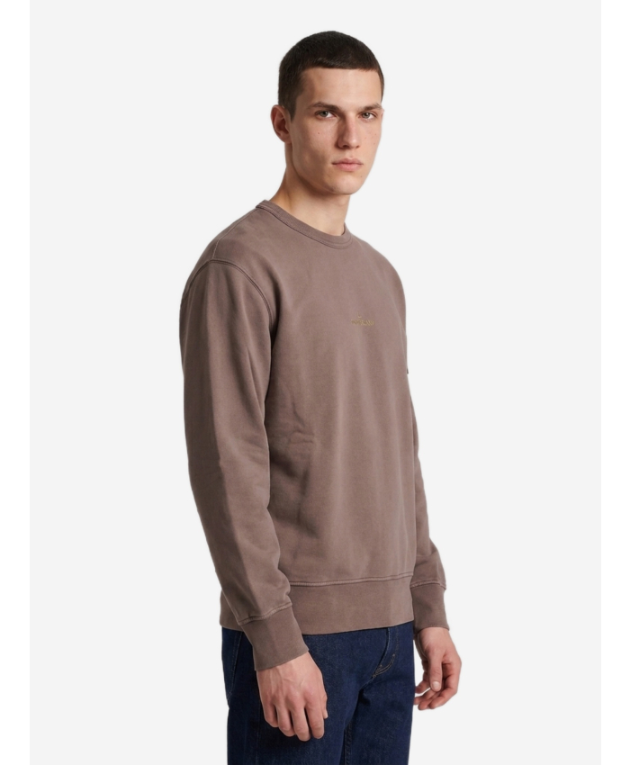 STONE ISLAND - Felpa girocollo burgundy