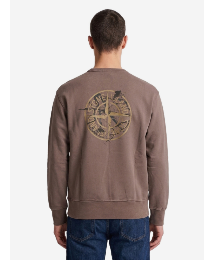 STONE ISLAND - Felpa girocollo burgundy