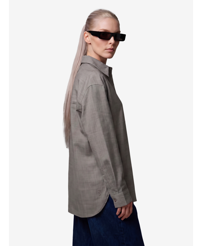 THE FRANKIE SHOP - Camicia Oana tortora melange