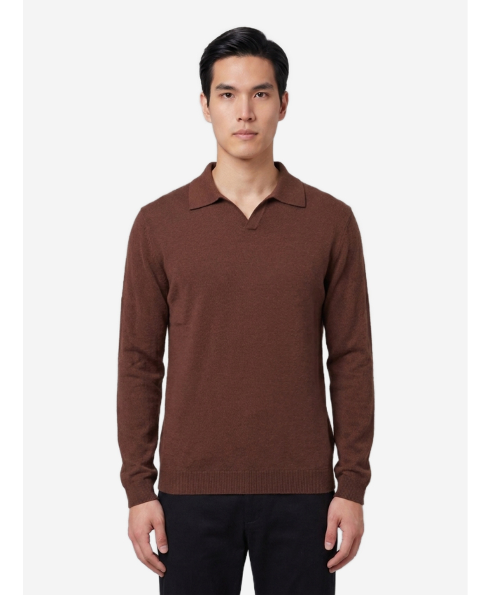 THE ROW - Chocolate Ripley polo shirt.