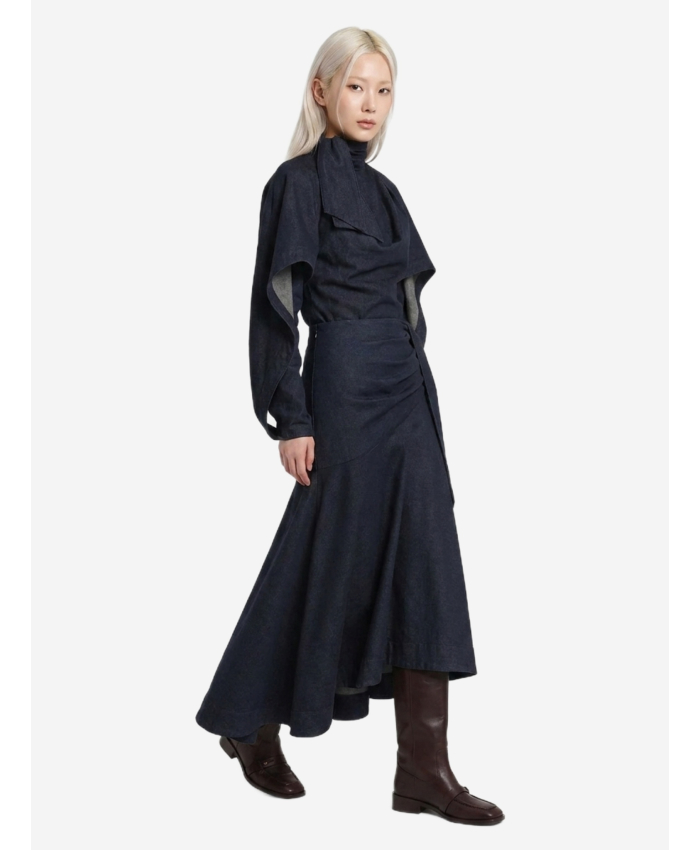 ZIMMERMANN - Maxi denim skirt with draping