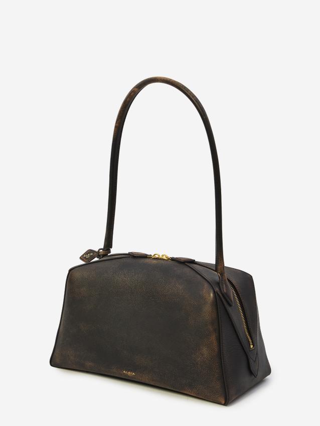 ALAIA - Borsa Le Bouledogue in pelle invecchiata