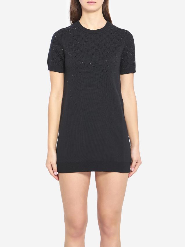 GUCCI - Abito in lana fine con cristalli GG