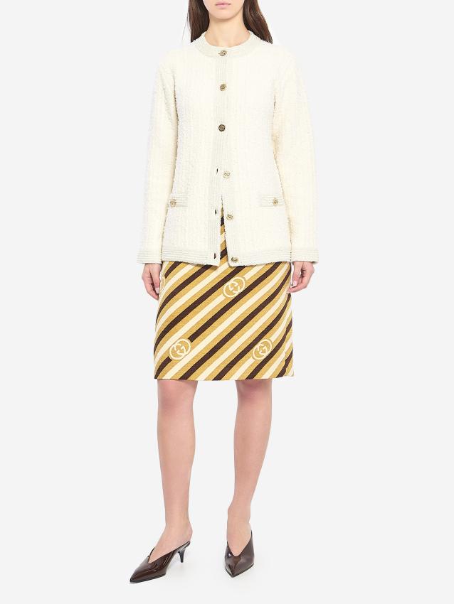 GUCCI - Gonna longuette con GG diagonale