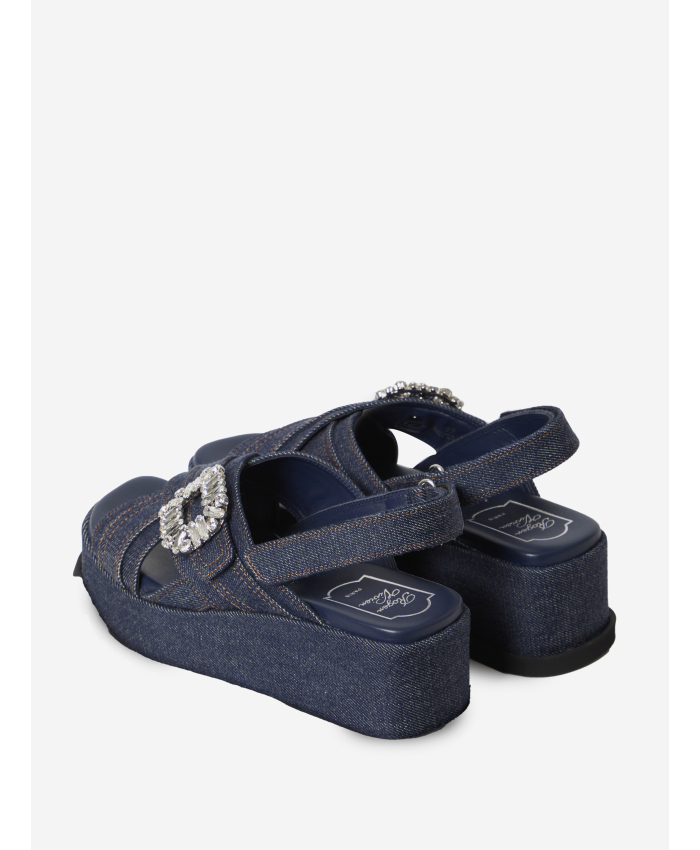 ROGER VIVIER - Sandali con zeppa in denim