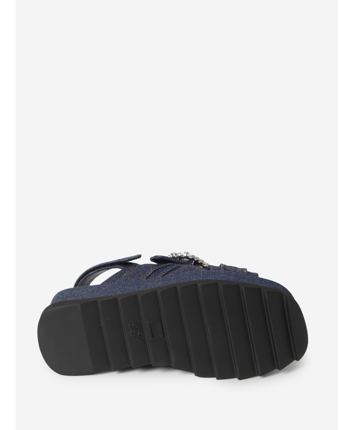 ROGER VIVIER - Sandali con zeppa in denim